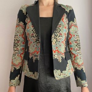 Black blazer with ornamental design